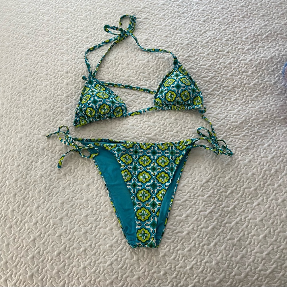 Aerie Patterned String Bikini - image 1